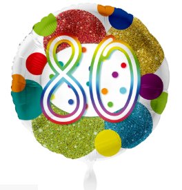 Ballon Geburtstag - Zahl 80 Glitzer