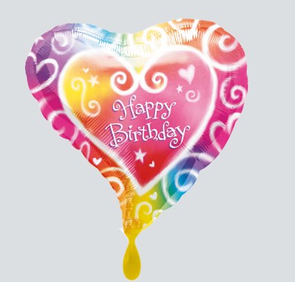 Ballon Happy Birthday Herzform