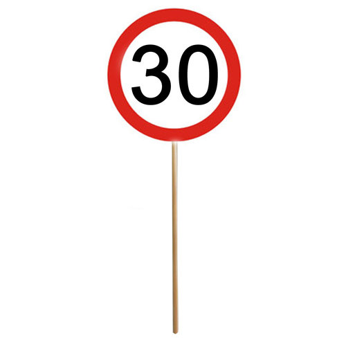Verkehrschild Stecker mit Zahl 30