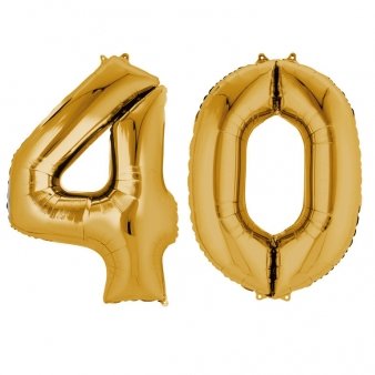 40. Geburtstag XXL Zahl 40, gold