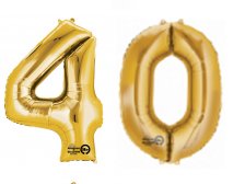 Folienballon Zahl  40- selbstaufblasbar