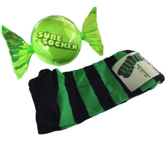 Socken im Geschenkbonbon, grün