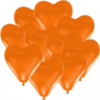 100 Herzballons - Ø 15cm - Orange