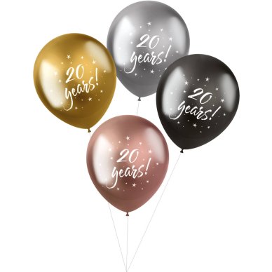 Ballons Glamour 20 Jahre, 4 Stück