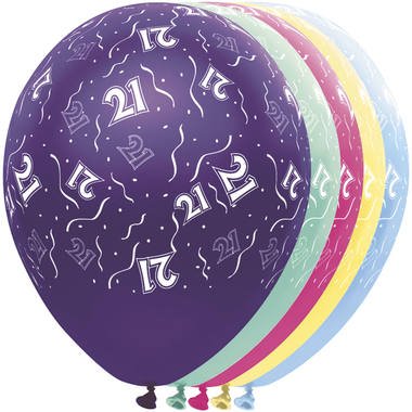 21. Geburtstag Ballons - 5 Stück