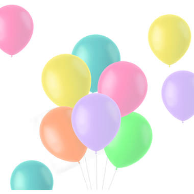 Pastellfarbene Luftballons, 10 Stück