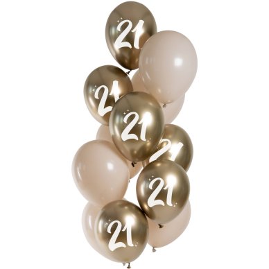 Ballons Golden Latte 21 Jahre - 12 Stück