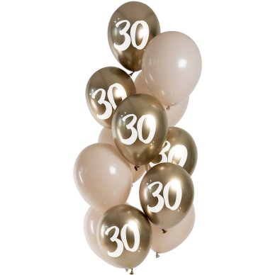 Ballons Golden Latte 30 Jahre - 12 Stück
