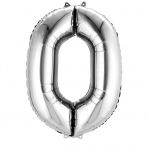 Folienballon Zahl 0, luftgefüllt - 35 cm
