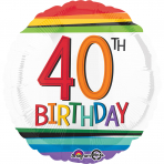 Ballon zum 40. Geburtstag Rainbow