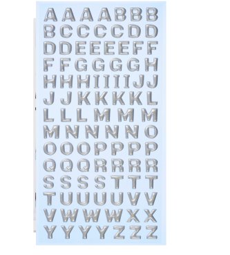 SOFTY-Sticker Großbuchstaben silber