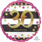 Ballon zum 30. Geburtstag pink/gold