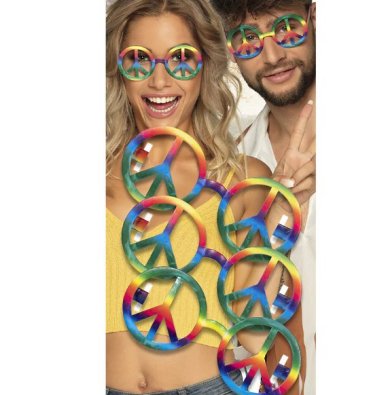 Hippie Party Brillen, 3 Stück