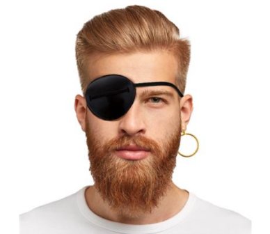 Augenklappe und Ohrring für Piraten