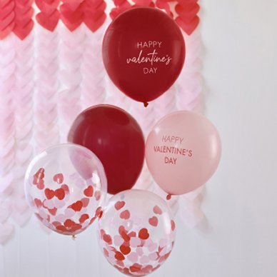 Luftballons zum Valentinstag, 5 Stück