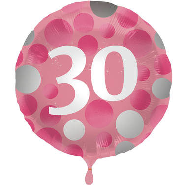 Ballon Glossy Happy Birthday 30, pink