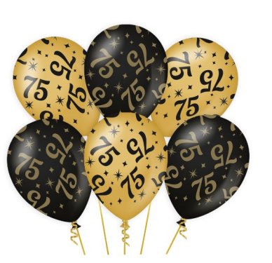 Zahlen Luftballons mit Zahl 75