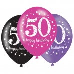 Luftballons Zahl 50 Happy Birthday