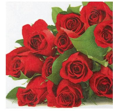 Servietten mit roten Rosen, 20 Stück