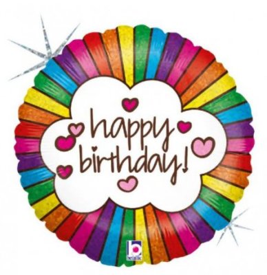Folienballon Birthday Regenbogen