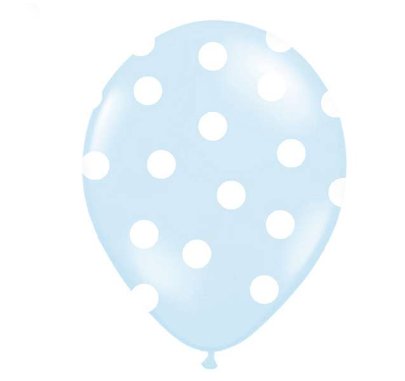 Motivballons für Jungen, hellblau/weiß Punkte