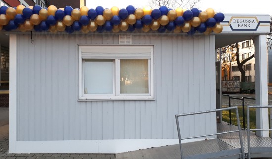 Luftballongirlande Gold / Dunkelblau