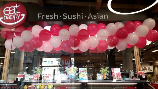 Luftballongirlande Pink / Weiß