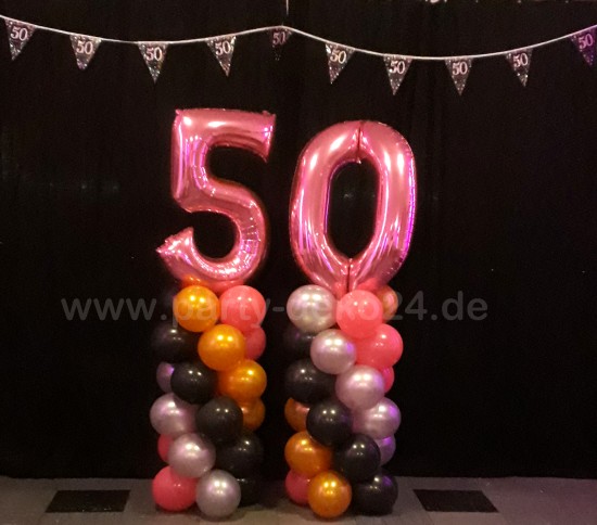Luftballonsäulen mit Zahl zum Geburtstag