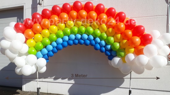 Regenbogen Ballonbogen: Dekoration mit Luftballons