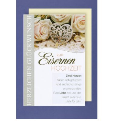 Eisernen Hochzeit Glückwunschkarte