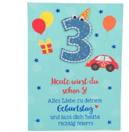Karte zum 3.Geburtstag - Jungen Karte zum 3.Geburtstag - Jungen