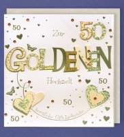 Zur goldenen Hochzeit Karte 21 x 21 cm