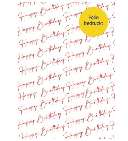 Geschenkfolie Happy Birthday, 1 Rolle Geschenkfolie Happy Birthday, 1 Rolle