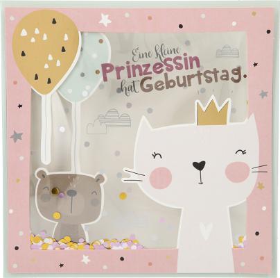 Prinzessin Geburtstag Karte mit Konfetti