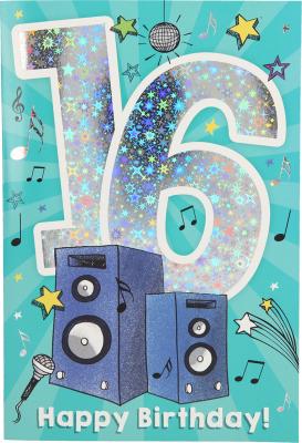 Geburtstagskarte mit Musik zum 16. Geburtstag