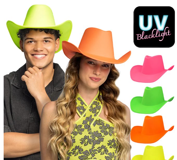 Hut Cowboy neon, UV, 1 Stück