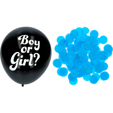 Geschlechter Ballon Jungen mit blauem Konfetti
