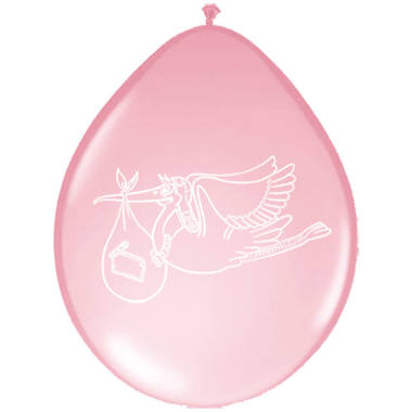 Luftballons, Storch, rosa