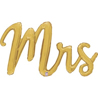 Schriftzug Mrs., gold
