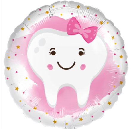 Folienballon Zahn für Mädchen