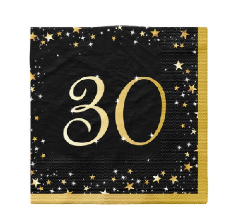 Servietten zum 30.Geburtstag Starlight Servietten zum 30.Geburtstag Starlight