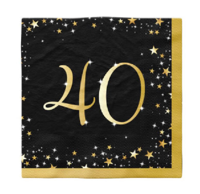Servietten zum 40.Geburtstag Starlight Servietten zum 40.Geburtstag Starlight