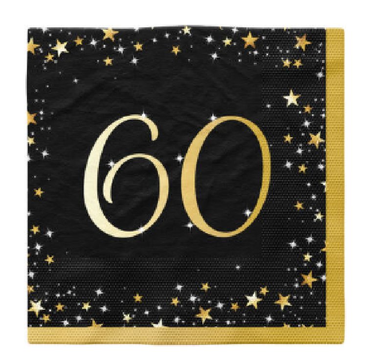 Servietten zum 60.Geburtstag Starlight Servietten zum 60.Geburtstag Starlight