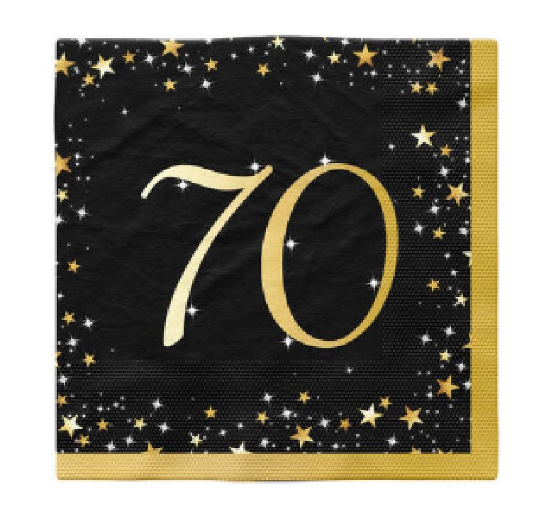 Servietten zum 70.Geburtstag Starlight Servietten zum 70.Geburtstag Starlight