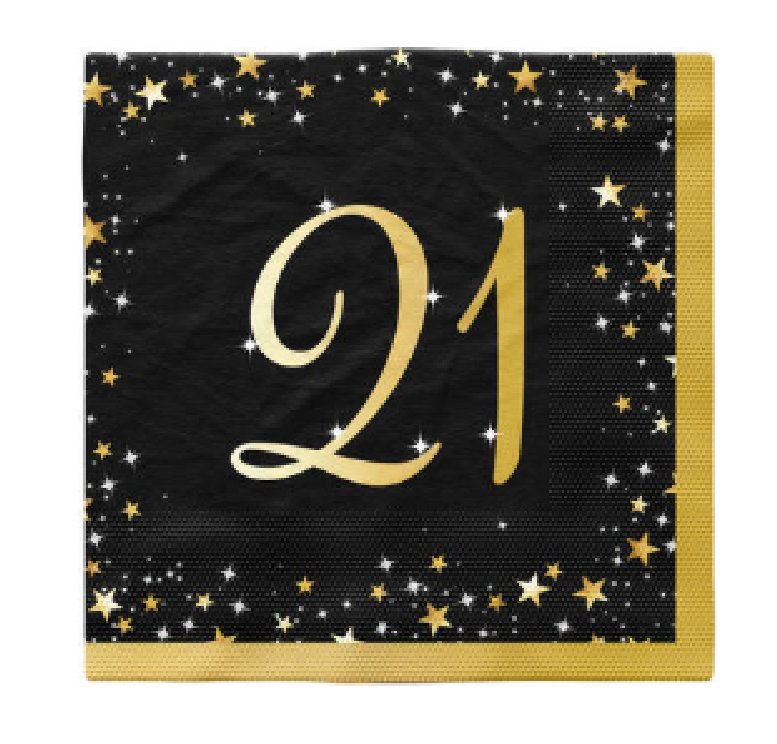 Servietten zum 21.Geburtstag Starlight Servietten zum 21.Geburtstag Starlight