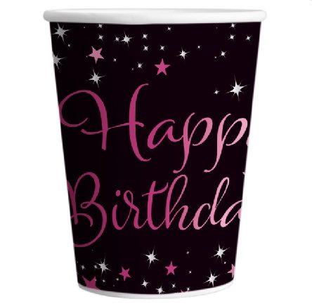 Geburtstag Trinkbecher Starlight, pink Geburtstag Trinkbecher Starlight, pink