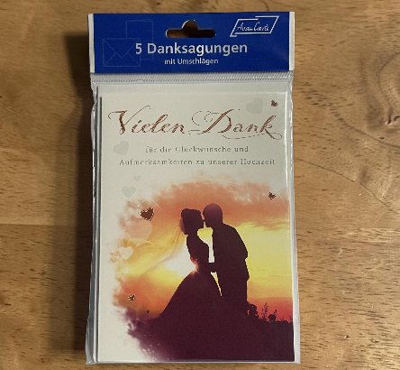 Danke Karten zur Hochzeit