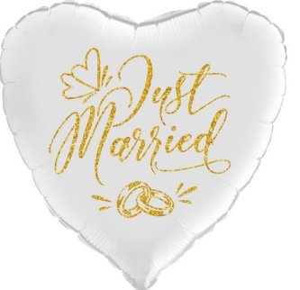 Just Married. Glimmer Gold Ballon
