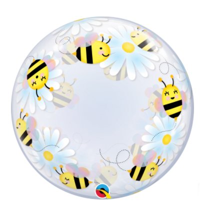 Deko Bubbles Ballon Bienen und Blumen