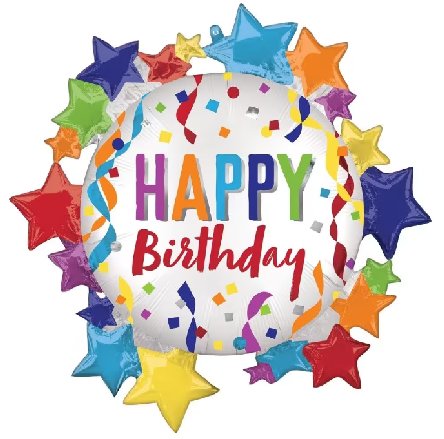 Folienballon Happy Birthday STAR Folienballon Happy Birthday STAR
